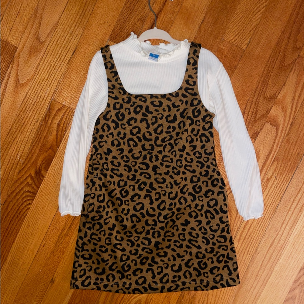 Old Navy Leopard Print Dress with White Top